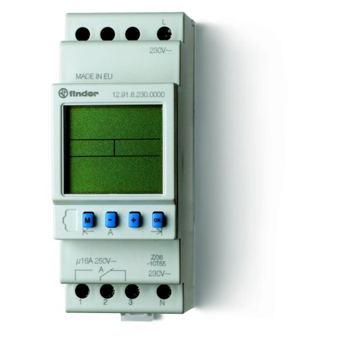 FINDER tijdklok wekelijks 1w 16a 230vac 12.91.8.230.0000 - 1291 - 4375100