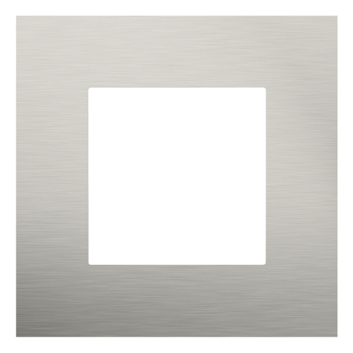 Niko Enkelvoudige afdekplaat, Niko Pure stainless steel on anthracite - 150 76100 foto - 20055175
