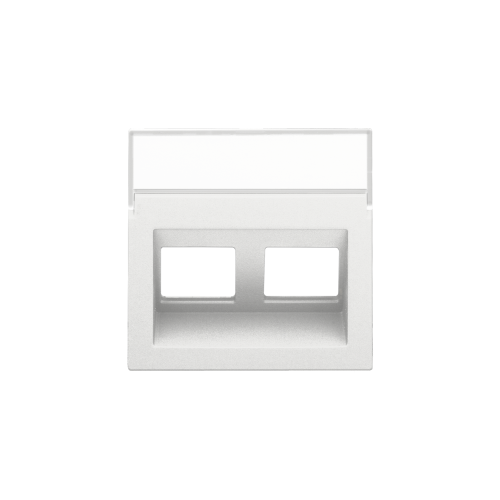 Niko Centraalplaat data 2x RJ schuine uitgang, white coated - 154 65400 foto - 20055205