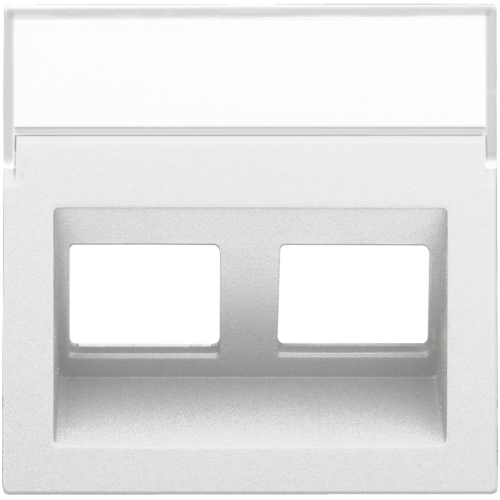 Niko Centraalplaat data 2x RJ schuine uitgang, white coated - 154 65400 image - 20055205