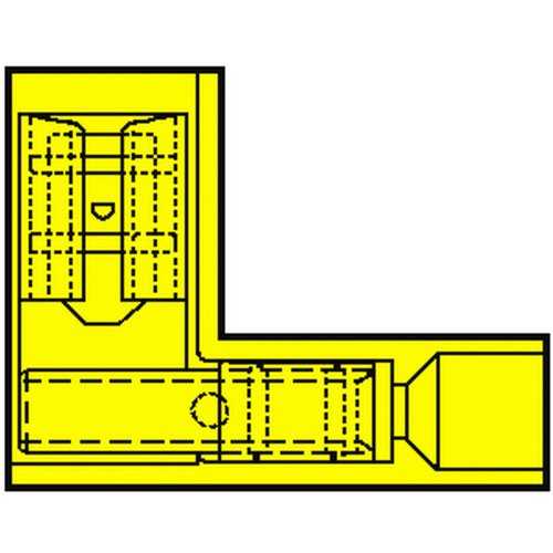 KLEMKO vlaksteekhuls haaks geel 6,3x0,8 a50st IS4607 FLBF-NY - 156346 - 7100695