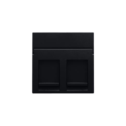 Niko Centraalplaat data 2x RJ, black coated - 161 65200 - 20055320