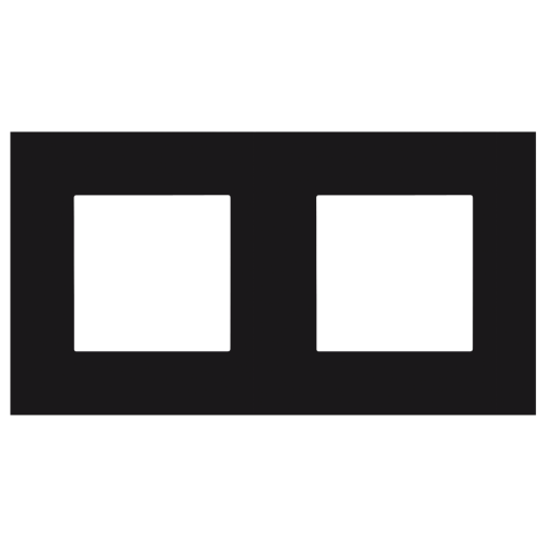 Niko Tweevoudige afdekplaat met 71 mm centerafstand, Niko Pure steel black - 161 76800 foto - 20055348