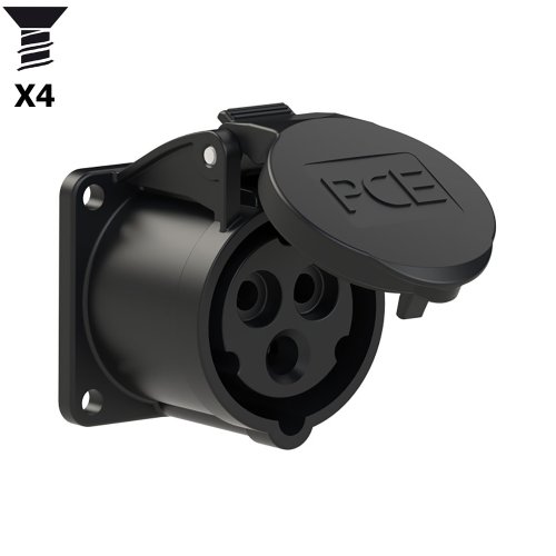 PCE CEE inbouw wcd recht 16A 3p 230V 6h (blauw) zwart IP54 flens 55x55 vg - 174fdbf06a7b87dd4c89ab555750828f - 20158253