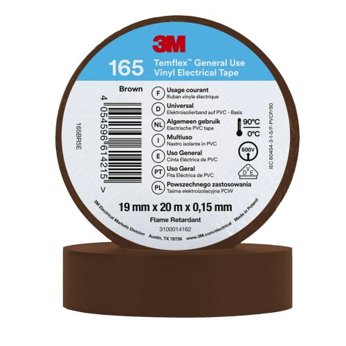 3M tape temflex 165 bruin 19mmx20m 165BR5E - 1b5e38d21c841d43832b0a56059c68da - 11006291