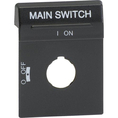 ABB Componenten geprinte tekst plaat voor OH 1 en OH 3 hendels tekst: MAIN SWITCH - 1scc301326f0013 - 20096245