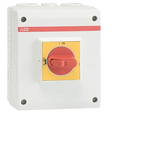 ABB lastscheider 4p 16a 2xm25+m16 rood/gele knop OTP16BA4M - 1scc341185f0013 - 11010294
