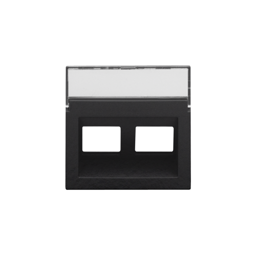 Niko Centraalplaat data 2x RJ schuine uitgang, piano black coated - 200 65400 foto - 20055528