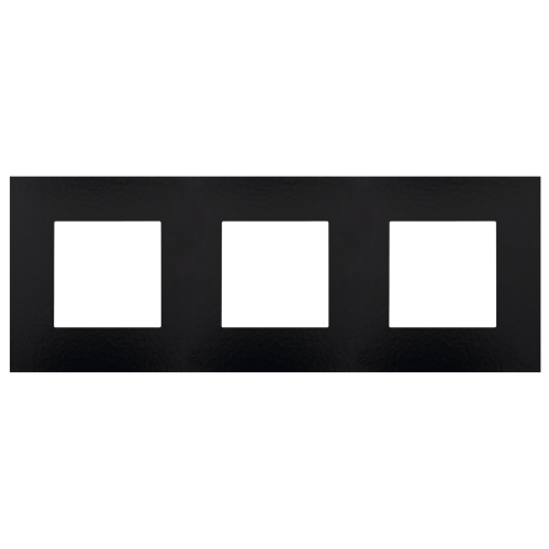 Niko Drievoudige afdekplaat, 71 mm centerafstand, Niko Pure Bakelite&reg; piano - 200 76700 foto - 20055552