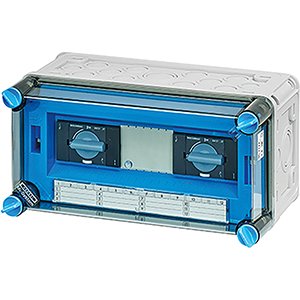Hensel Mi Lastschakelaarkast IP65. 2x25A. 4 polig. BM1. 300x150mm. +PE klem - 20001492 etim internet - 20011082