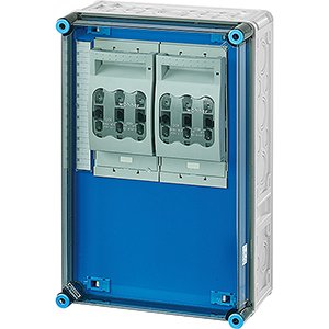 Hensel Mi Lastscheiderkast IP65. 2x160A NH00 3p op Rail 630A 5 polig. 300x450 - 20001545 etim internet - 20011015