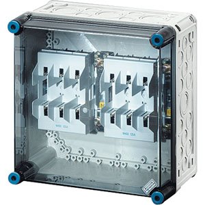 Hensel Mi Zekeringkast IP65. 2x160A NH00 3p. BM2. 300x300mm. +PE/Nul klem - 2000155 etim internet - 20010975