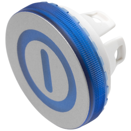 EAO Lens kunststof, zilver met ON/OFF symbool blauw D19,7 mm - 2023022112310595 905691823 - 20045519