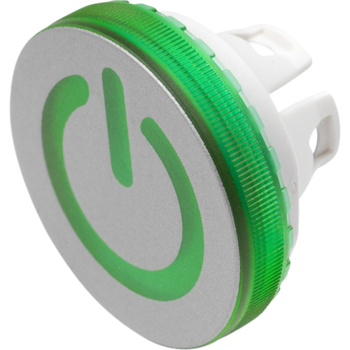 EAO Lens kunststof, zilver met stand by symbool wit. d19,7 mm - 20230221123135904 379924201 - 20045524