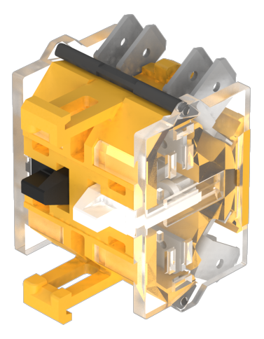 EAO Schakelelement 1V+1M dubbel faston 6.3 goud/zilver ktk. - 20230221123215372 638471688 - 20044301