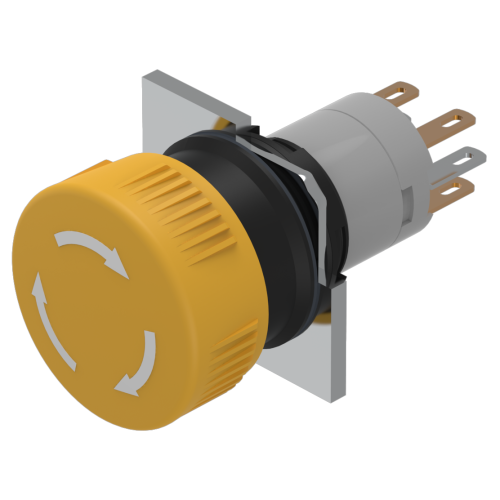 EAO Stop Switch with twist release yellow 1NC+1NO S1 - 20230221123349123 278235700 - 20042894