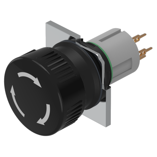 EAO Stop Switch with twist release black 1NC+1NO U gold - 2023022112342331 599079350 - 20042899