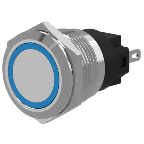 EAO Indicator RVS verlicht Ring Blauw 12V Soldeer - 20230221123750827 1017545009 - 20044801