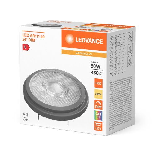 OSRAM parathom led lamp ar111 7,4w 3000k g53 450lm - 209cdb94b82146454d174e93cf3725b9 - 11002562