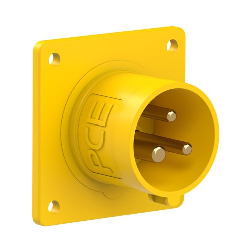 PCE CEE inbouw tcd recht 16A 3p 110V 4h geel IP44 toestel flens 70x70mm - 20dcca9f4a6745b1126765a3ff2f7c3a - 20158319