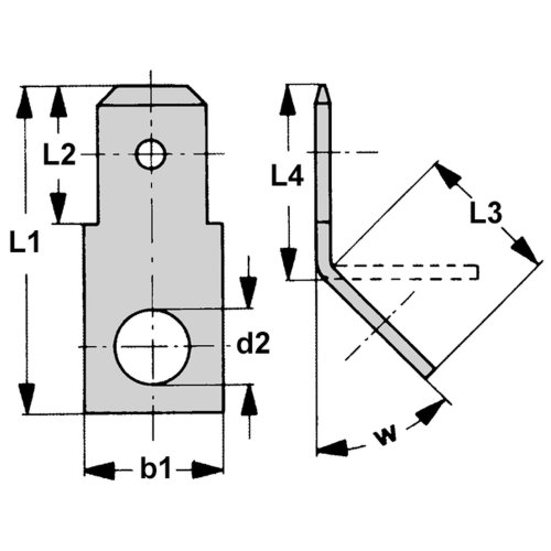 KLEMKO vlakstekerhuls 6,3x0,8 m5 45&deg; a100st B63045581-HM - 215352 2 - 11010482