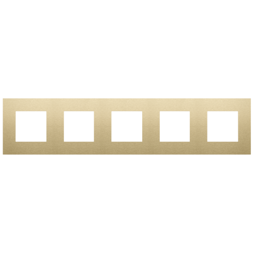Niko Vijfvoudige afdekplaat, 71 mm centerafstand, Niko Pure alu gold brushe - 221 76005 foto - 20055665