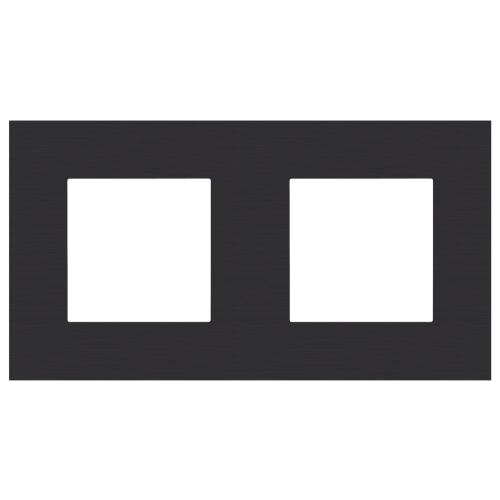 Niko Tweevoudige afdekplaat met 71 mm centerafstand, Niko Pure alu black br - 224 76800 foto - 20055659