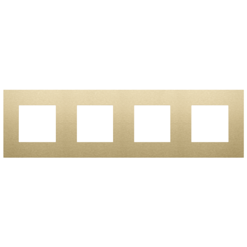 Niko Viervoudige afdekplaat, 71 mm centerafstand, Niko Pure alu gold brushe - 227 76400 foto - 20055667