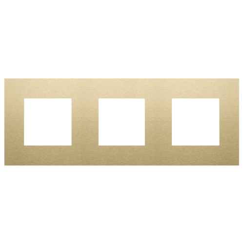 Niko Drievoudige afdekplaat, 71 mm centerafstand, Niko Pure alu gold brushe - 227 76700 foto - 20055668