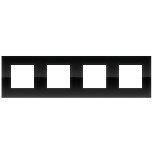 Niko Viervoudige afdekplaat, 71 mm centerafstand, Niko Pure liquid black - 242 76400 foto - 20055677