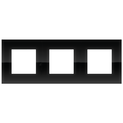 Niko Drievoudige afdekplaat, 71 mm centerafstand, Niko Pure liquid black - 242 76700 foto - 20055678