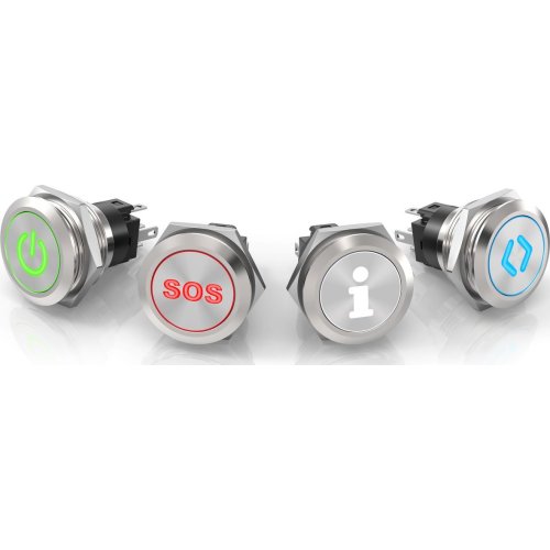 EAO Drukknop RVS verlicht Verl.Symbool Rood/Groen 24V Soldeer Tekst: SOS - 2b320520108d631f1e11078946106f9e - 20045160