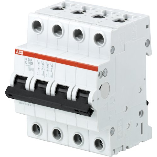 ABB Componenten Installatieautomaat 4 polig, B Kar, 6kA, 100A - 2cdc021053s0013 - 20115029