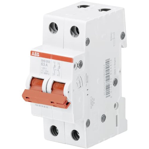 ABB Componenten Lastscheider Aan-Uit schakelaar rood 2polig, 16A 415VAC, AC-22A, 10 kA - 2cdc051003s0012 - 20114047