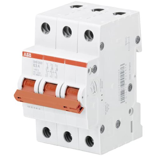 ABB Componenten Lastscheider Aan-Uit schakelaar rood 3polig, 40A 415VAC, AC-22A, 10 kA - 2cdc051004s0012 - 20114058