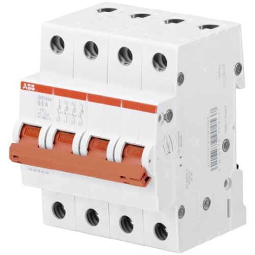 ABB Componenten Lastscheider Aan-Uit schakelaar rood 4polig, 16A 415VAC, AC-22A, 10 kA - 2cdc051005s0012 - 20114063