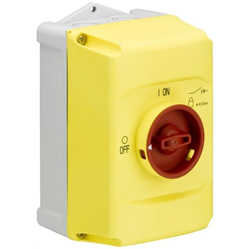 ABB Componenten Motorbeveiligingschakelaarkast leeg IP65, draaiknop rood/geel - 2cdc241004s0010 - 20091932