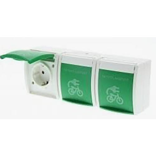 ABB Busch-Jaeger wcd kv 3-voudig met opdruk voor fietsoplaadpunt groen - 2cka002084a0730 - 20090242