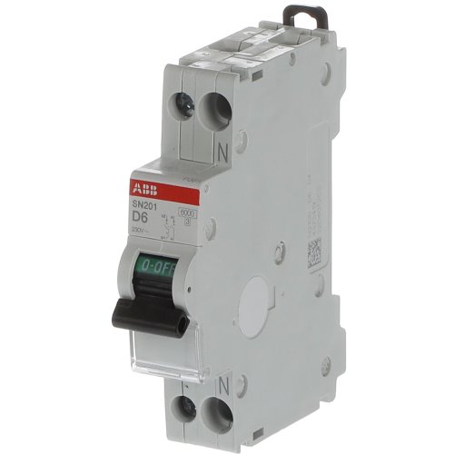 ABB automaat 1p+n d6 6ka SN201-D6 - 2css255101r0061 b - 6800179