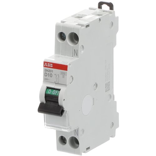 ABB Componenten Installatieautomaat 1P+N, 6kA-10kA, D kar, 10A - 2css255101r0101 b - 20125146
