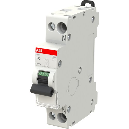 ABB Componenten Installatieautomaat 1P+N, 6kA-10kA, D kar, 32A - 2css255101r0321 b - 20125160