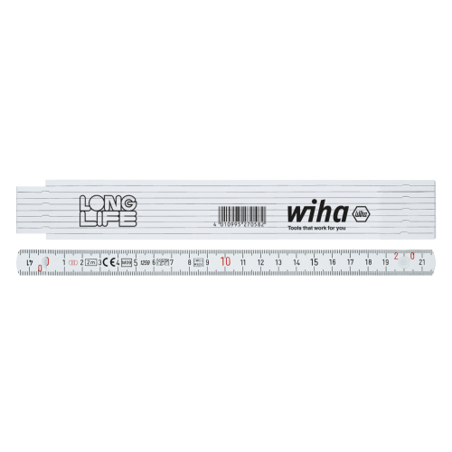 WIHA Longlife Duimstok 410 2000 metrisch 10 delen (wit) 15mm/2m - 2ddfa073 024d 461c 8ab9 d7ab872d2abb - 20013288