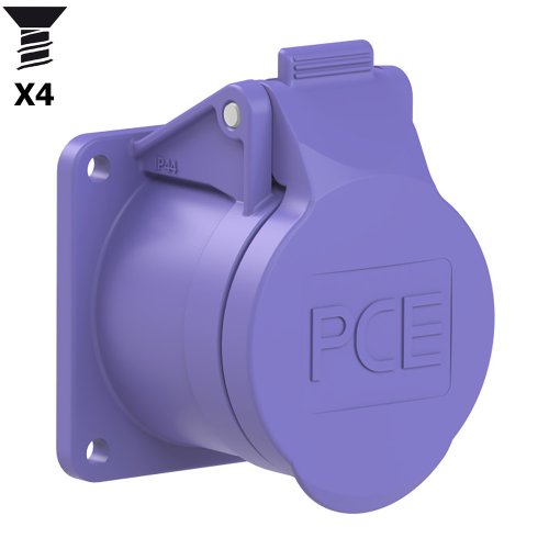 PCE CEE inbouw wcd recht 16A 2p 24V paars IP44 flens 55x55mm st 45x45mm vg - 2eda1e85a4fe062043ede235a5f716ea - 20158276