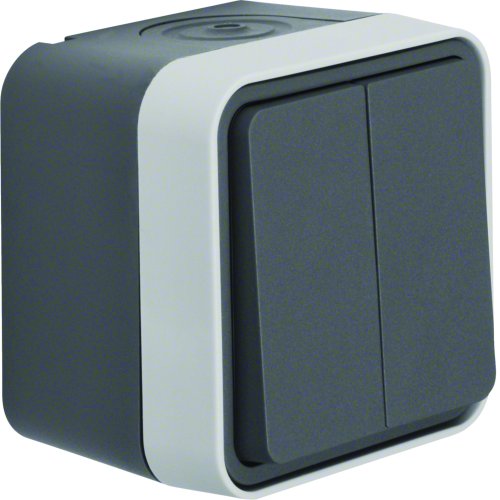 BERKER serieschakelaar wd opbouw grijs ip55 30753505 - 30753505 - 11008975
