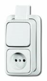 B&J combi wissel za opb + plaat wit 2601/6/2300 APJW - 3131505 - 3131505