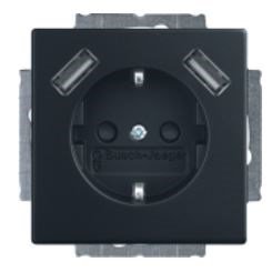 B&J wcd 1v ra inb + 2 x usb matzwart 20 EUCB2USB-885 - 3135255 - 3135255