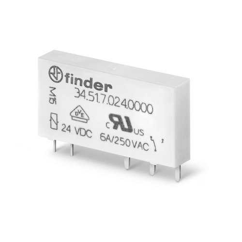 Finder FIN RELAIS 1W 6A  24VDC S. - 345170240000 - 20006329