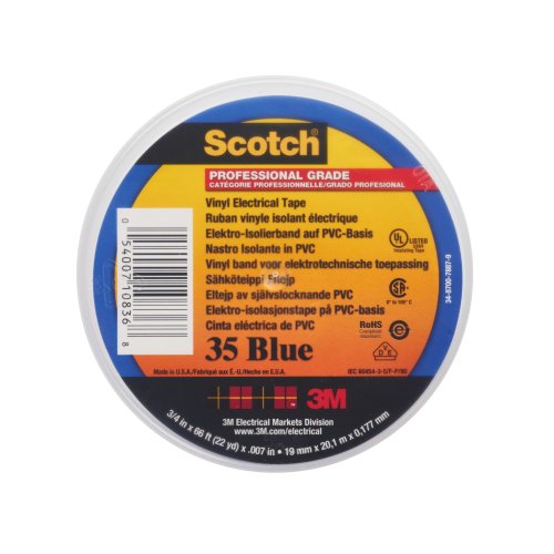 3M vinyl tape 19x20 blauw T35 35-19X20BL - 35 vinyl tape blue 19mm x 20m cfip - 5032867