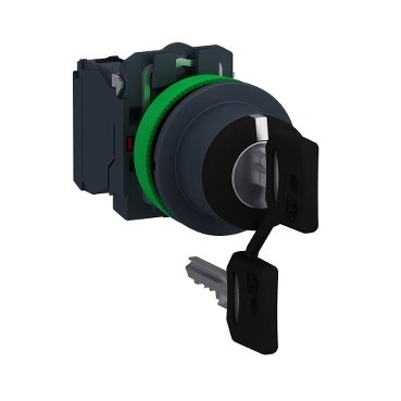 Schneider Electric Key switch selector flush mounted, plastic, black, &Oslash;30, key n&deg;455, 3 p - 36405f3c4b1069ecb87319ebe80286ec - 20084125