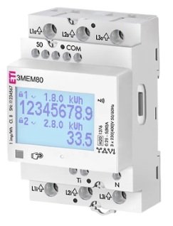 ETI 3 fase kWh-meter 80A SO puls MID RS485 3 mod - 380030284 - 20202078